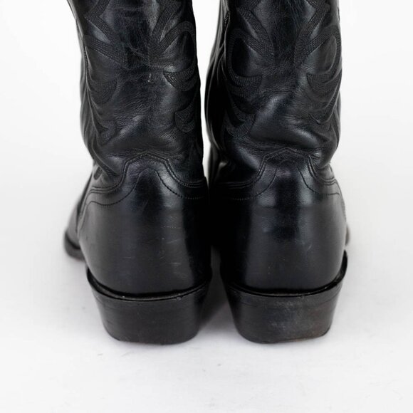 El Dorado Handmade Boot Men's Black Leather Western Cowboy Boots Size 10.5 - Picture 11 of 16